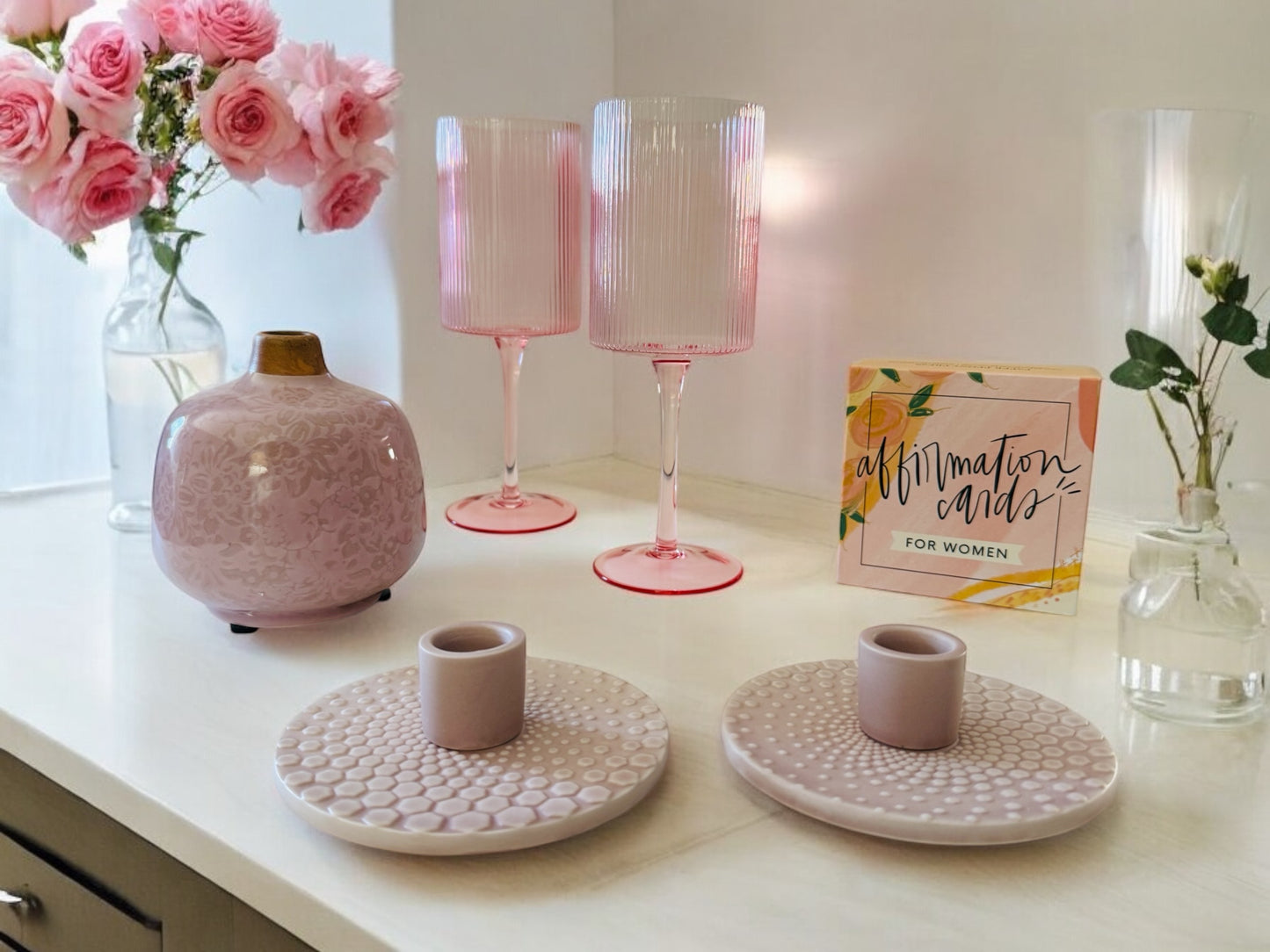 Pink Candleholders