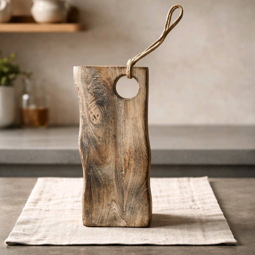 Dark Wood Butcher Block Chopping Board 16x7x1in