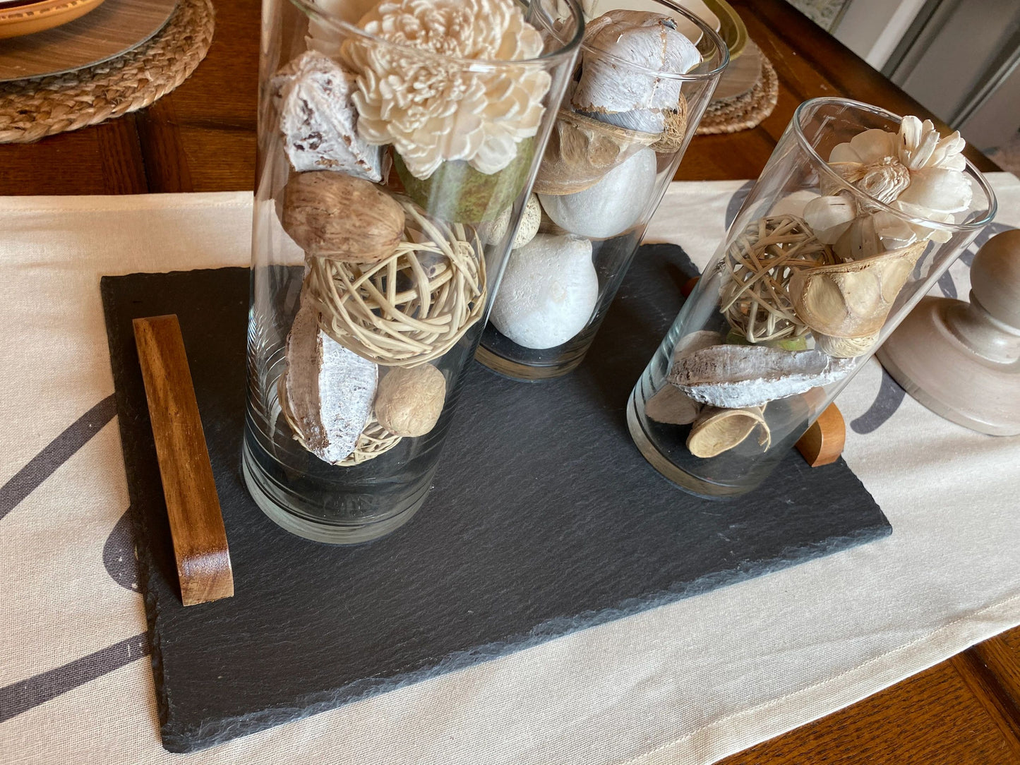 Slate Tray w/Wooden Handles