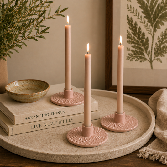 Pink Candleholders | Set of 2