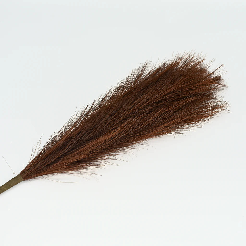 Faux Brown Pampas Stems — Set of 5