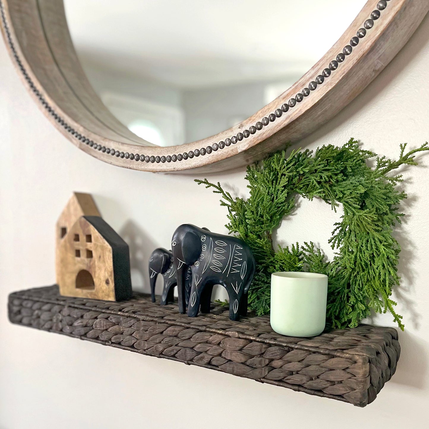 Woven Hyacinth Floating Shelf